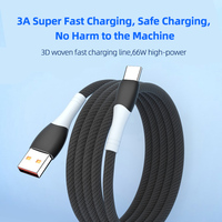 Cable DE DATOS USB trenzado de nailon de carga rápida 3A personalizable para cable de carga Premium Android