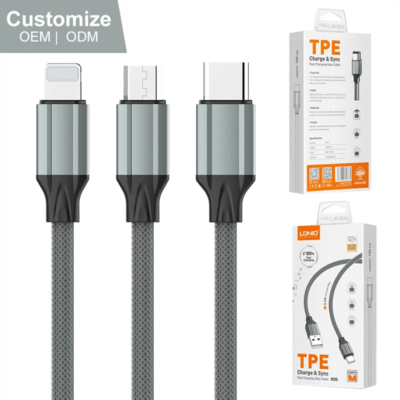 Оптовая продажа, Новое поступление, USB-кабель LDNIO для быстрой зарядки и передачи данных, кабель для быстрой зарядки Micro type-c