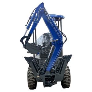 Chinesischer Fabrik preis Kubota Diesel 4 x4WD Electric Front Micro Klein bagger Mini 2 Tonnen 5 Tonnen Rad Bagger lader zum Verkauf - Product Image 3