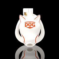 Cosplay perro cabeza castidad bloqueo amor perro cabeza pene anillo castidad anillo