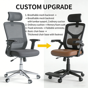 Chaise de <span class=keywords><strong>bureau</strong></span>/gaming moderne, ergonomique, <span class=keywords><strong>en</strong></span> maille, réglable, pivotante, de direction, à dossier haut - Product Image 6