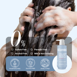 Après-shampoing hydratant végétalien aux herbes Pallamina, formule OEM 2-en-1, shampoing brésilien à la biotine, au collagène et à la kératine - Product Image 3