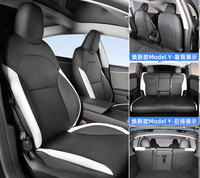 Fundas de Asiento de Cuero Napa de Lujo para Tesla Model 3/Y, Ajuste Personalizado YLC, Juego Completo para Todas las Estaciones, para el Interior del Vehículo, para Uso Comercial 2025 2026