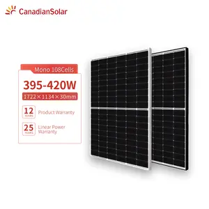 CanadianSolar panel surya 395w, panel surya efisiensi tinggi 400w 405w 410w 415w 420w