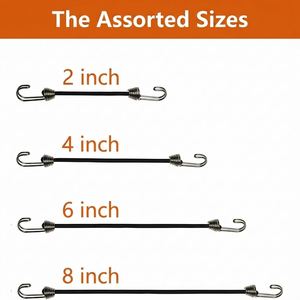 6 Inch <b>Small</b> Elastic Bungee Cords with Hooks Heavy Duty Shock Cord for <b>Tents</b> Tarps Bikes RV Cargo Roof Rack Tie Down Rope - Product Image 2
