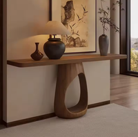 Console pliante en bois massif chinois avec miroir, meuble de rangement de luxe moderne pour entrée de villa, salon et salle à manger
