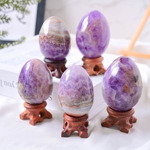 Vente en gros d'œufs en agate améthyste de qualité supérieure, pierre naturelle polie pour la décoration intérieure unique et les cadeaux de vacances - Product Image 6