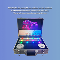 HRSYT Haute Qualité Logo Taille Couleur Personnalisé RGB RGBW Led Pixel Lumière Permanente Extérieure Point Lumière Échantillon Boîte D'affichage
