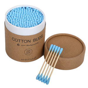 200 pièces de cotons-tiges colorés biodégradables en <span class=keywords><strong>coton</strong></span>, emballés en boîte en papier écologique - Product Image 6