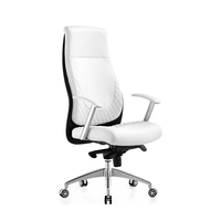 Foshan blanc ergonomique exécutif chaise de bureau à dossier haut conception élégante ordinateur pivotant chaise en cuir Pu pour le bureau