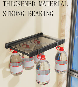 Nuevo plegable plástico mágico sin perforación ahorro de espacio baño balcón lavandería montado en la pared tendedero de <span class=keywords><strong>ropa</strong></span> con ganchos - Product Image 4