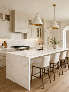 UNION <b>STONE</b> Calacatta Celestial Quartz <b>Artificial</b> Big Slab Eco-Friendly Anti-pollution Waterproof Modern Design Kitchen Wall - Product Image 2