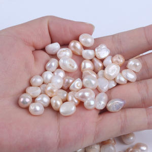 Perles d'eau douce naturelles Zhuji en gros, 8-9 mm, perles médicinales à double face, non poreuses, couleur blanche et rose, matière première - Product Image 3
