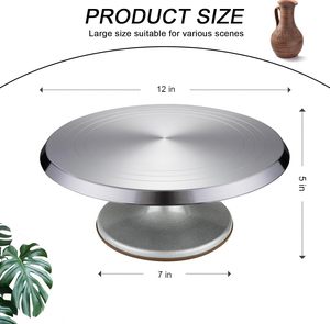 Bview NGHỆ THUẬT 12 trong 360 ° xoay bánh bàn xoay, hợp kim nhôm bánh Turntable DIY gốm Dải bánh xe - Product Image 6