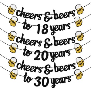 Novedad Transfronteriza: Banderines de Papel para Cumpleaños 18-23456780, Letreros Temáticos de Cerveza para Fiestas, Suministros para Fiestas de Cerveza, Europa y América - Product Image 1