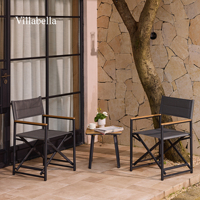 Ensemble de chaises pliantes d'extérieur avec structure en aluminium, mobilier de patio, chaises de jardin avec table, ensemble de balcon pour hôtel et complexe hôtelier