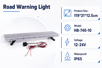 Layar LED Darurat Pinggir Jalan HENGBO HB-740-10 Lampu Peringatan Perlindungan IP65 Pemasangan Magnetik Bahan PC Daya Eksternal