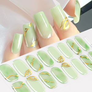 16 autocollants/feuille de gel semi-durci coloré pour ongles, bandes de vernis à ongles à couverture complète, longue durée, sans cuisson, <span class=keywords><strong>d</strong></span>écalcomanies pour ongles - Product Image 5