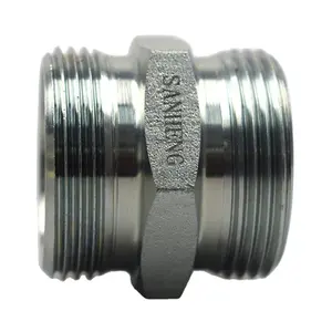 Sanheng ISO9001-zertifizierte hydraulische gerade Rohr verschraubungen aus rostfreiem Stahl Union Metric One Ferrule Bite Type Compression