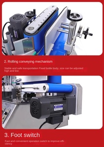 Étiqueteuse automatique intelligente bouteilles rondes canettes cylindres ronds manuel auto-adhésif jouer la machine d'étiquettes de prix - Product Image 4