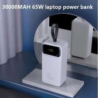 Baterai Li-Polymer Kapasitas Tinggi 30000mah Power Bank Laptop Pengisian Cepat 65W Input Micro USB Output USB Ganda Tipe-C