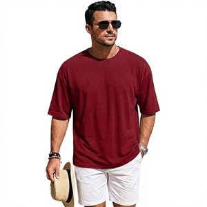 Men's <b>Red</b> 100% Cotton Eco-Friendly T-<b>Shirt</b> Short Sleeve O-Neck Casual Solid Color Blank Jersey Fit <b>Oversized</b> Digital Printing - Product Image 6
