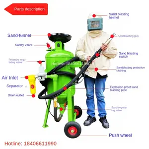 먼지가 없는 벗기는 지상 청소 Sandblaster 남비 판매를 위한 젖은 모래 분사 내각 젖은 Sandblaster 모래 폭파 기계