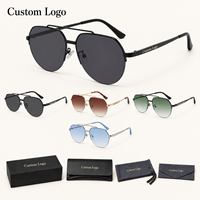 CONCHEN Lunettes de soleil métalliques tendance avec logo personnalisé, faible MOQ, verres PC UV400, prix abordable