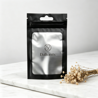 Sacs refermables en Mylar noir avec fenêtre transparente - 4,6x2,9 pouces, emballage anti-odeur et anti-humidité pour aliments, bijoux, petits articles