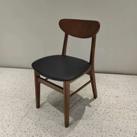 Meubles de café vintage, table et chaises de restaurant en bois massif, ensemble de table à manger 2 places, 4 places