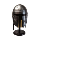 Casque en acier de style mandalorien portable à collectionner en métal moderne armure accessoire affichage Cosplay Costume pièce support non inclus