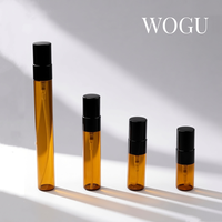 Botol Parfum WOGU Amber Atomizer 10ml 5ml 3ml 2ml Botol Semprot Aluminium Hitam Portabel Botol Parfum Semprot Kaca Tipis