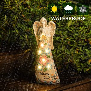 Figurines d'ange de jardin Décoration extérieure Ange solaire avec 6 LED Décoration de tombe de cimetière - Product Image 4