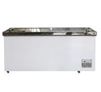Congelador Modular Comercial Combinado Tipo Isla con Puerta Superior de Vidrio para Exhibición y Almacenamiento de Alimentos Congelados en Supermercados