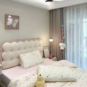 Lit de repos moderne minimaliste en bois crème |   Conception confortable et ajustable de forme ronde pour filles et garçons - Product Image 4