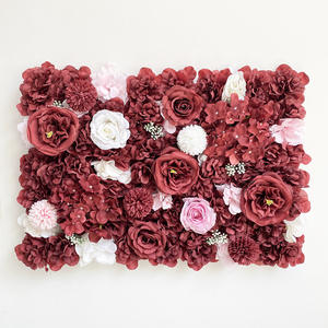 Gros rose pivoine hortensia soie fleur décoration rangée mariage artificiel rose mur fleur décor - Product Image 2