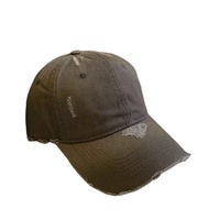 Gorra de Béisbol Desgastada con Estilo Desgarrado, Color Rosa, Visera Ancha, Mezcla de Algodón, Ajustable, para las Cuatro Estaciones, Estilo Neutral para Mujer