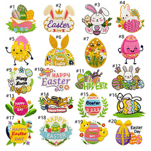 แพทช์ปักลายกระต่ายไข่อีสเตอร์สำหรับรีดติดเสื้อผ้า - Product Image 2