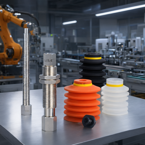 Support de fixation à ventouse en alliage d'aluminium WEN avec soufflet de tige pliable 4,5 pour bras de robot industriel et automatisation de l'aspiration - Product Image 2