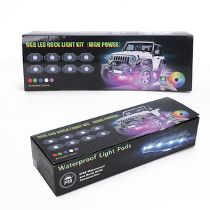 Juego de 12 Luces LED Redondas de 4x4 para Camioneta, Luces Interiores para Automóvil, Iluminación Inferior, Luces Todoterreno Blancas RGBW RGB, Luces de Roca - Product Image 6