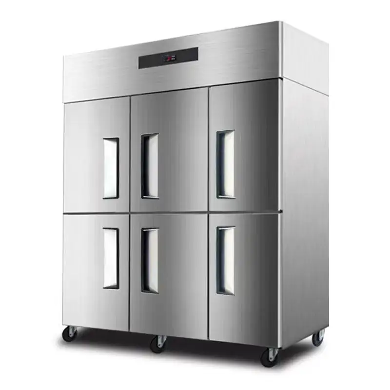 キッチン冷凍庫4ドア直立冷凍庫ステンレス鋼冷凍装置ステンレス鋼チェストフリーザー