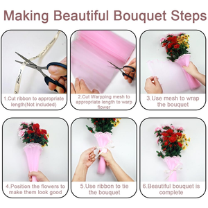 Hot Selling Frilly Bouquet Packaging Mesh Fixed Mesh Waterproof Diy Bouquet with Pearl Gauze - Product Image 3