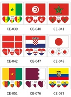 Autocollants jetables à transfert d'eau 2026 – Design Drapeaux USA, Canada, Mexique pour les fans de football, événements sportifs et fêtes