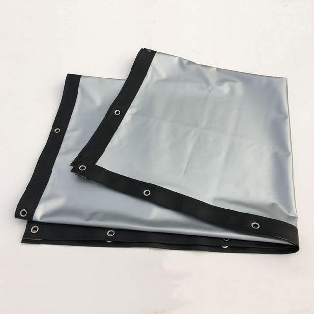 HY Customized 200 250 300inch Projector Curtain 16:9 HD Foldable Grey Silver Simple Huge Cinema Screen Fabric for 3D Projector