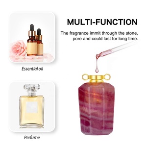 Parfüm Şişesi Kolye Kolye Doğal Mor Taş Esansiyel Yağı Difüzör Aromaterapi Kadınlar Takı - Product Image 3