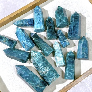 Points d'<span class=keywords><strong>apatite</strong></span> bleu-vert polis de haute qualité en cristal naturel, style artisanal, pour cadeaux de mariage et guérison spirituelle - Product Image 2