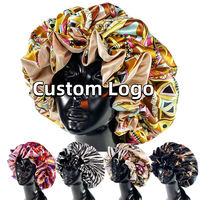 Bonnet de Nuit Extra Large en Soie et Satin Réversible Double Couche Élastique de Haute Qualité pour Femmes