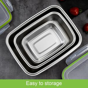 Meal Prep Kids Bento <b>Lunch</b> <b>Box</b> <b>Compartments</b> Microwave Safe Heatable Leak Proof BPA Free Stackable Rectangular Stainless Steel - Product Image 4