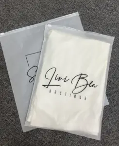 Packaging Bags Custom Printing Frosted Transparent Plastic Poly Zip Lock Packaging Bags For Clothes