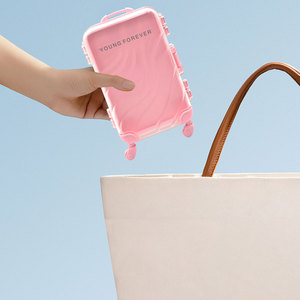 Valise miniature texturée personnalisée avec poignée rétractable, convertible en sac bandoulière pour jeu d'imitation et <span class=keywords><strong>rangement</strong></span> de cosmétiques pour enfant - Product Image 5